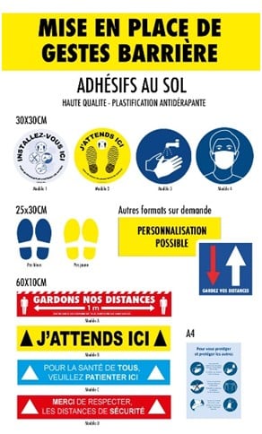 Etiquette autocollant pour sol covid